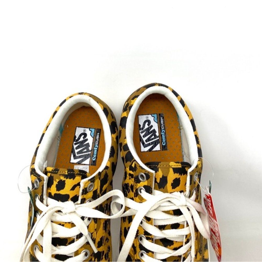 💖MEGA SALE💖VANS Comfycush Old Skool Leopard Yellow Black Womens VN0A5DYC9KK - Picture 7 of 11